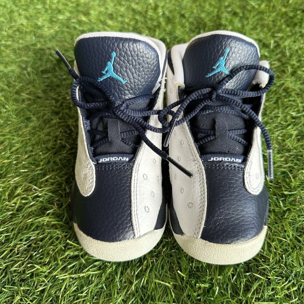 Nike Air Jordan 13 Retro Toddler Size 9C Blue White Athletic Shoes‎ Sneakers